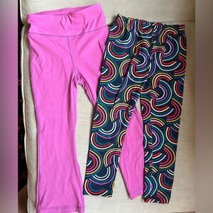 NWOT Hanna Andersson size 4T leggings set, geo rainbow and active flare pant
